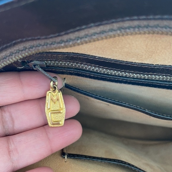 Mark Cross Brown Leather dome satched bag Vintage - Picture 8 of 13